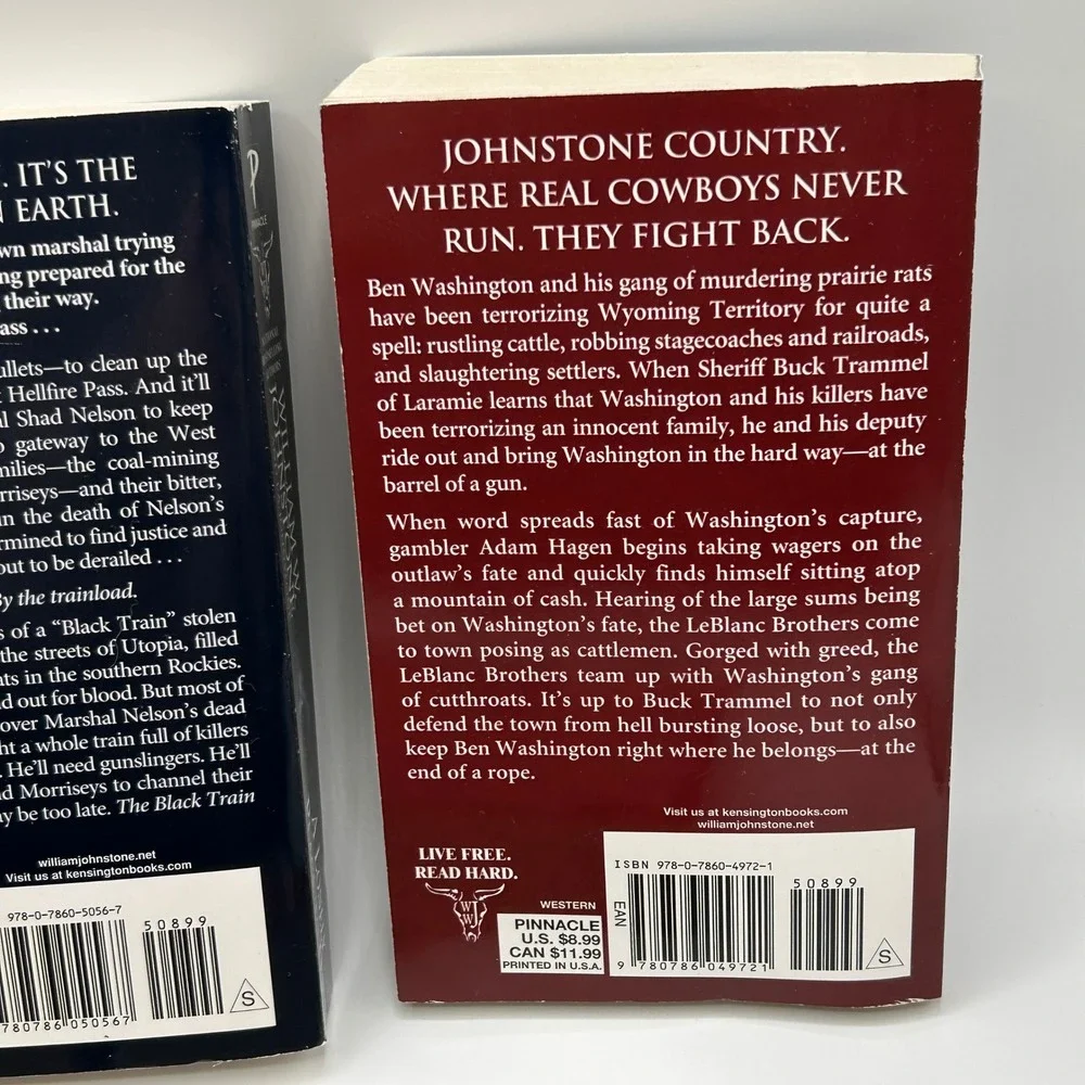 BUNDLE Johnstone 5 Western Fiction Book Lot Paperback Cowboy Action Adventure‎